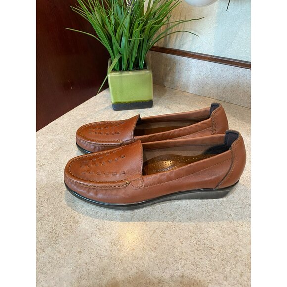 New SAS Weave 7.5 Brown Chesnut Loafers Women's Slip-On Shoe - Picture 3 of 9
